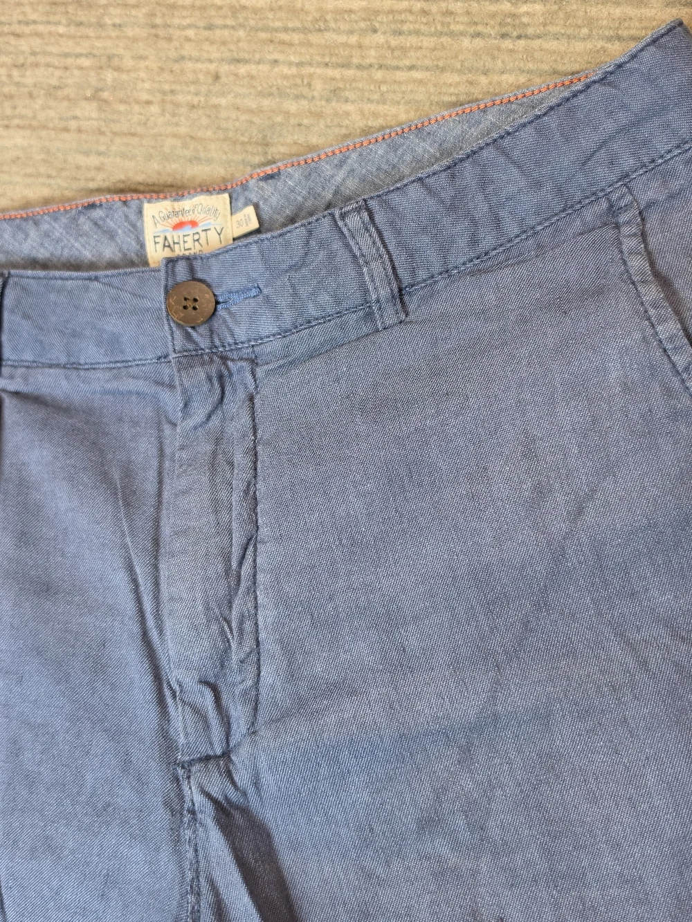 Faherty Tradewinds 7” Stretch Linen Blend Organic Cotton Shorts Men's 30